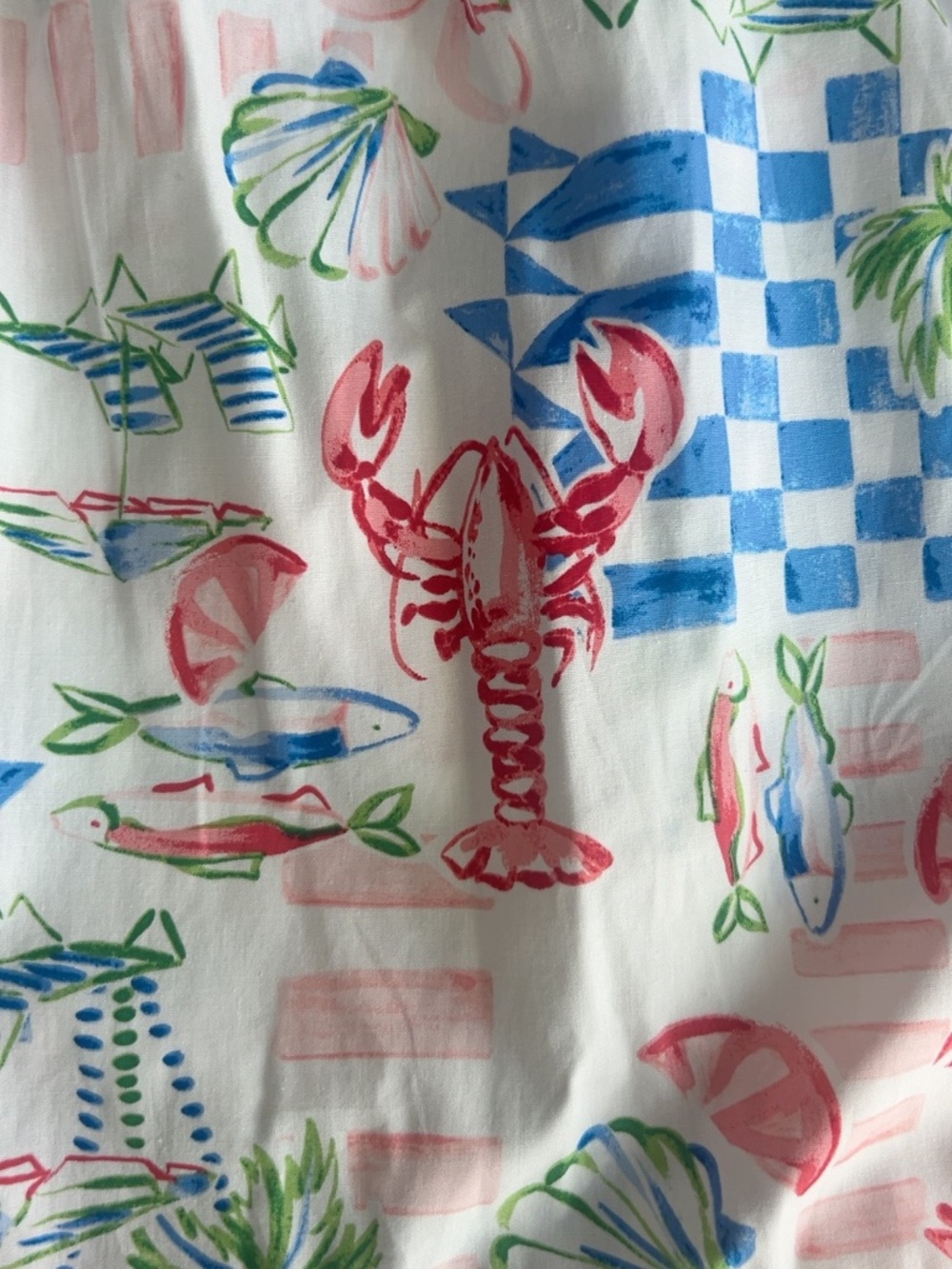 NWT Crown & Ivy Lobster Coastal Print Tiered Shirt Dress Size S - Picture 8 of 10